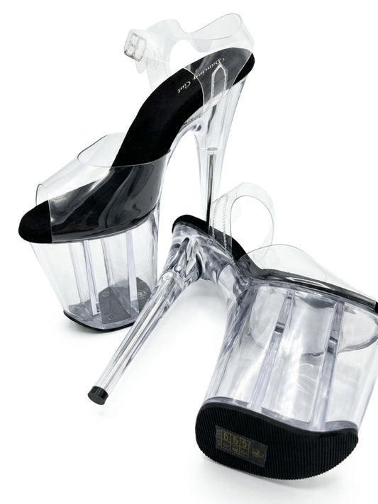 Dancing Cat Pole Heels CLEAR transparente Exotic Pole Schuhe mit weichen Silikonriemen